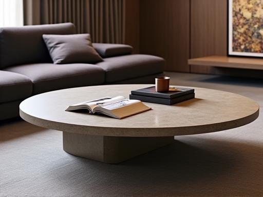 Architectural statement coffee table in a modern living room